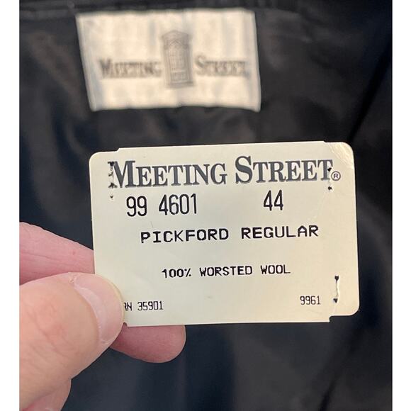 Meeting Street Pickford Regular Blazer Color Black Worsted Wool 44 - Picture 5 of 14